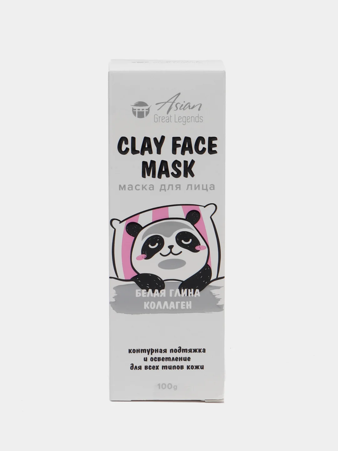 Белый маска для лица c глиной  Asian Great Legends Панда,100 ml