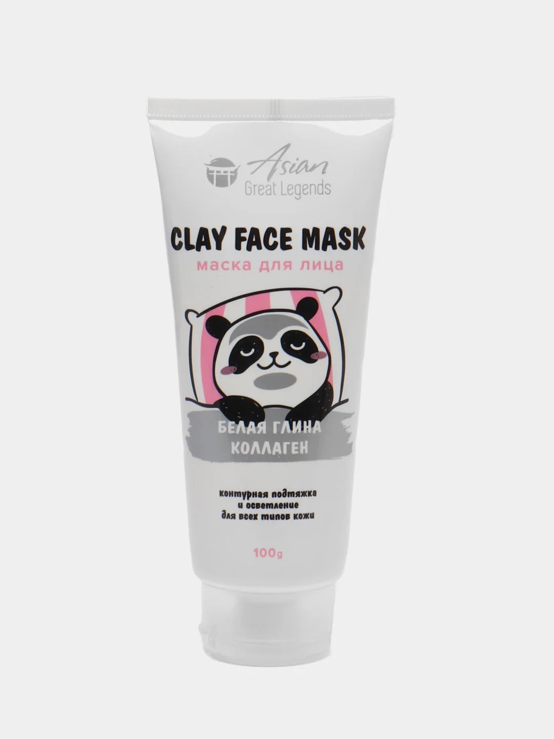 Белый маска для лица c глиной  Asian Great Legends Панда,100 ml
