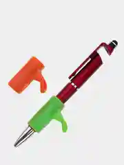 Ручка шариковая со стилусом для смартфона, с резиновым держателем, цвет стержня синий