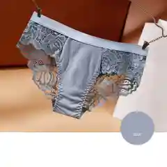 Голубой трусы женские кружевные