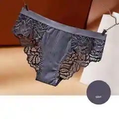 Серый трусы женские кружевные