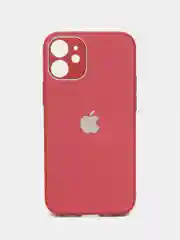 Красный стеклянный силиконовый чехол на iPhone 13, 12, 11,  XR, 7, 8, SE, 8+, 7+, 6s, 6, Pro, Max