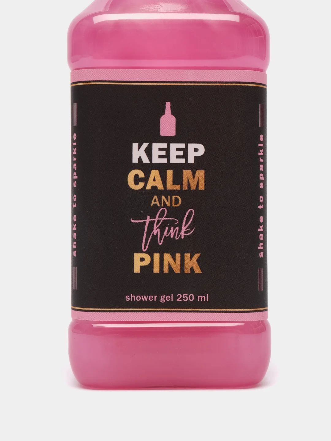Гель для душа во флаконе виски Keep calm and think pink, аромат сладкий вермут, 250 мл
