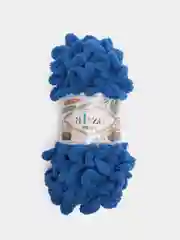 Синий пряжа Alize Puffy, петельки большие, микрополиэстер, 100 г, 9 м