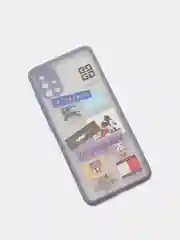 Синий меланж чехол для Samsung A02, A02S, A32, A52, A12, A51, M12, M51 с картинкой / рисунком