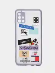 Синий меланж чехол для Samsung A02, A02S, A32, A52, A12, A51, M12, M51 с картинкой / рисунком