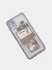 Небесно-голубой чехол для Samsung A02, A02S, A32, A52, A12, A51, M12, M51 с картинкой / рисунком