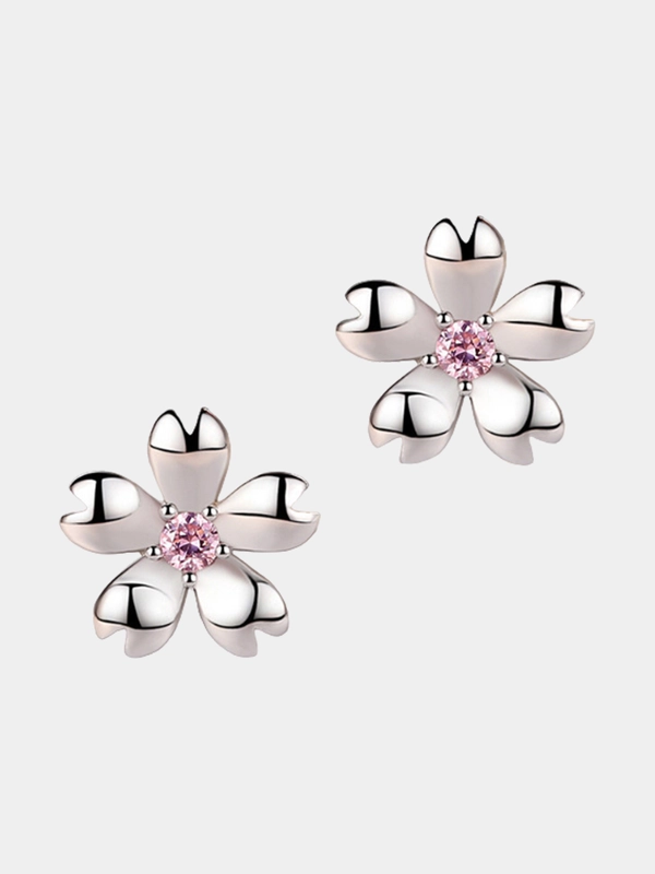 Серебряные серьги-гвоздики в виде цветка, 925 s