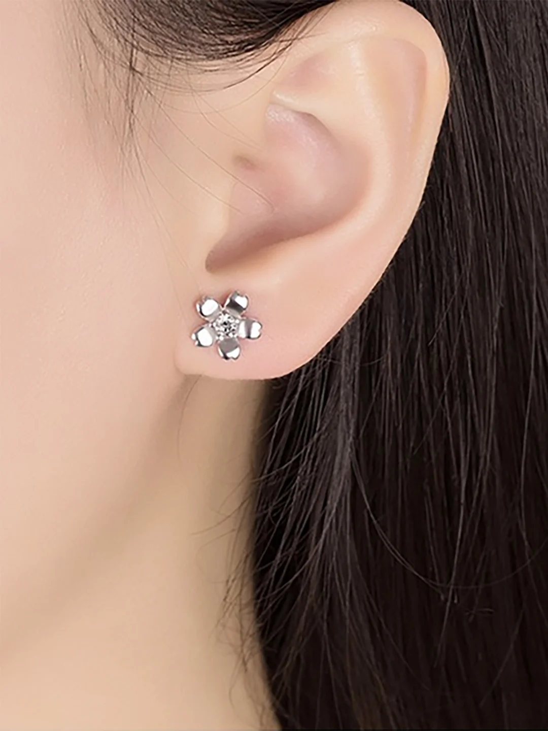 Серебряные серьги-гвоздики в виде цветка, 925 s