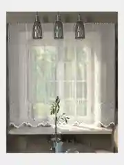 Тюль на кухню без шторной ленты, 210х165 см