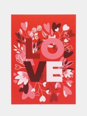 Открытка "Love красная" 10 х 15 см, валентинка