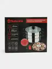 Серебряный мантоварка Sakura SA-662, 9,5 л, 24 см