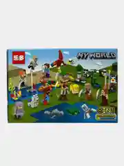 Бирюзовый конструктор детский My world, по мотивам игры Майнкрафт