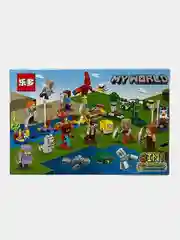Бежевый меланж конструктор детский My world, по мотивам игры Майнкрафт