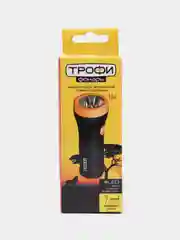 Аккумуляторный фонарь ручной ТРОФИ TA4, 4V, 0.5Ah, 4св/д, черный пластик, 2 режима, 220V