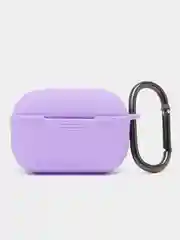 Аметистовый чехол для наушников AirPods Pro 2, силиконовый, с карабином