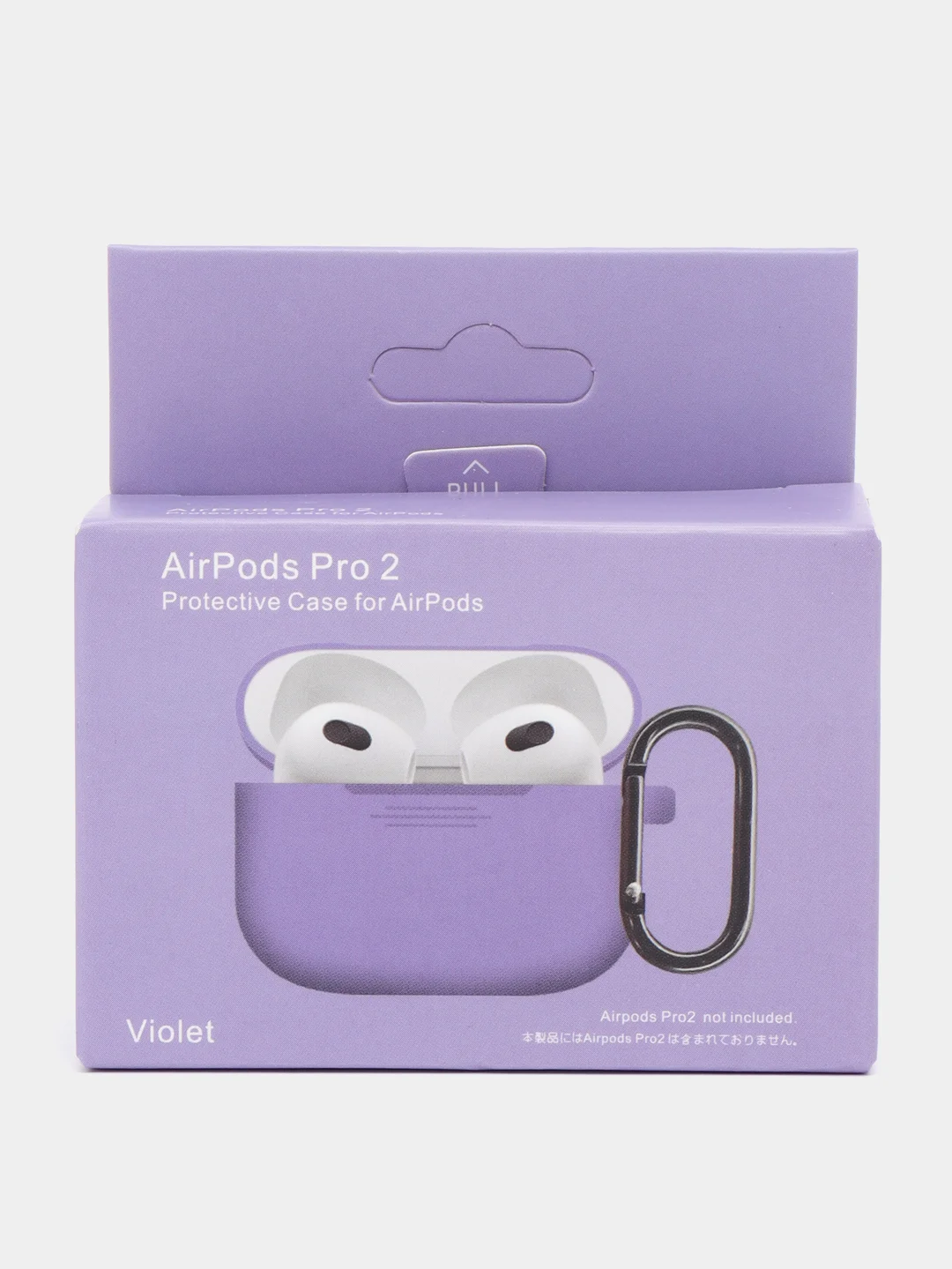 Аметистовый чехол для наушников AirPods Pro 2, силиконовый, с карабином