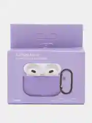 Аметистовый чехол для наушников AirPods Pro 2, силиконовый, с карабином