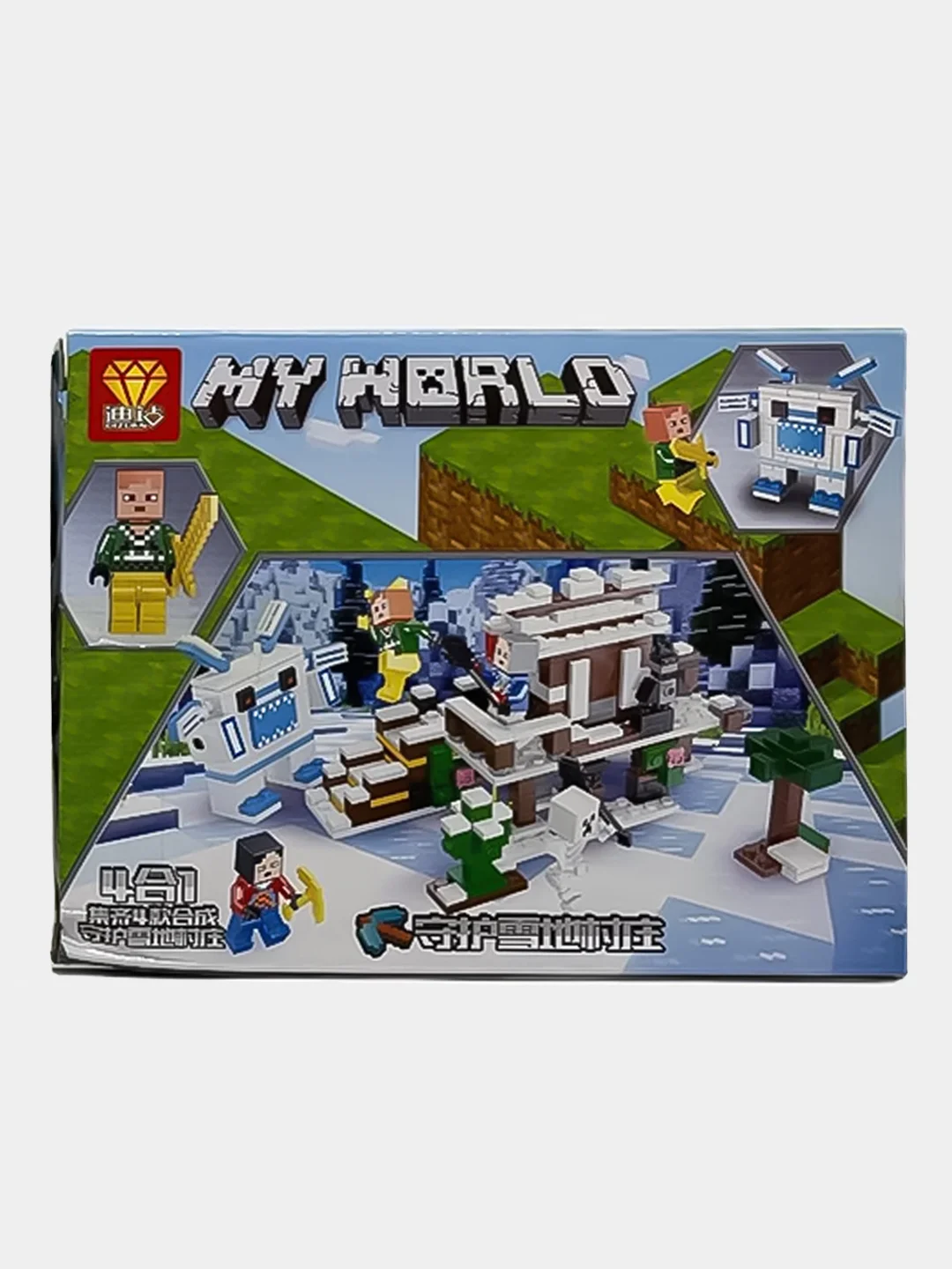 Белый конструктор детский My world, по мотивам игры Майнкрафт