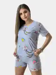 Ледяной пижама женская с шортами, с принтом