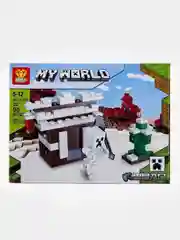 Бордовый конструктор детский My world, по мотивам игры Майнкрафт