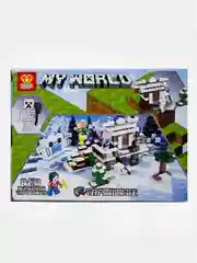 Бордовый конструктор детский My world, по мотивам игры Майнкрафт