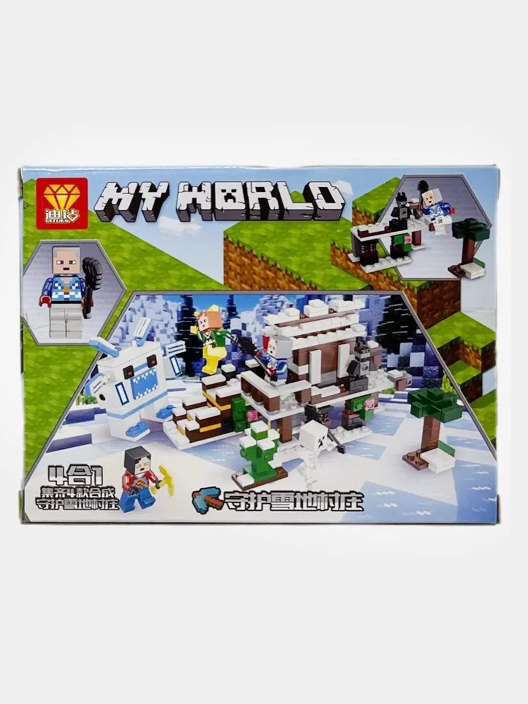Бежевый конструктор детский My world, по мотивам игры Майнкрафт