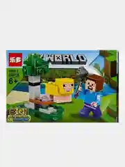 Зелёный хаки конструктор детский My world, по мотивам игры Майнкрафт