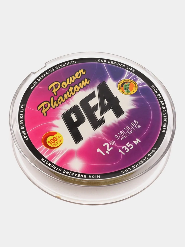 ШНУР POWER PHANTOM PE4, 135М, ЗЕЛЕНЫЙ
