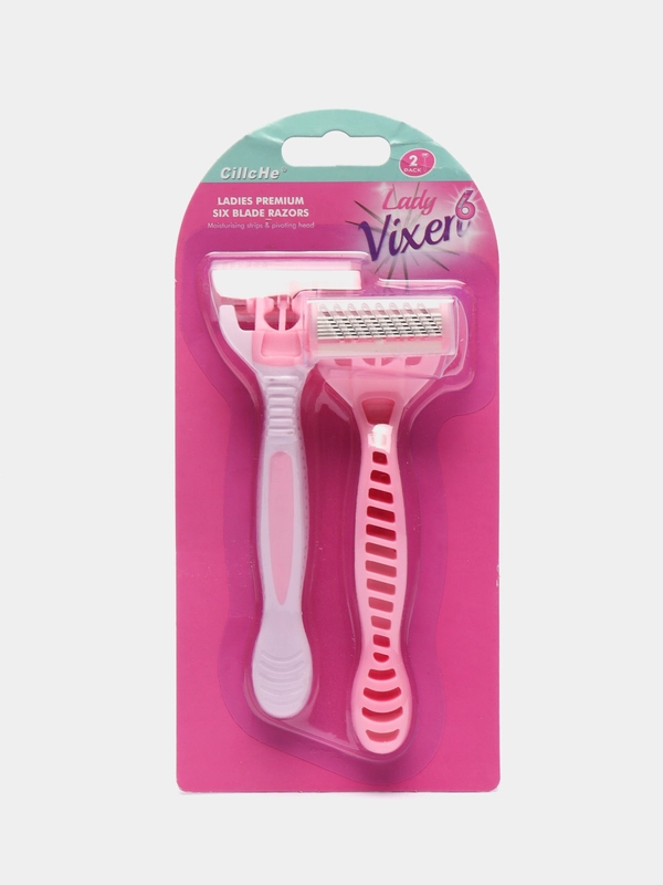 Бритва женская Vixen, 2 штуки в комплекте, 6 лезвий, многоразовая, станок для бритья женский