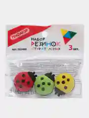 Набор ластиков фигурных ПИФАГОР "Божья коровка", 3 штуки, 30 x 24 x 15 мм