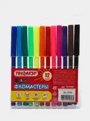 Фломастеры ПИФАГОР, 12 цветов