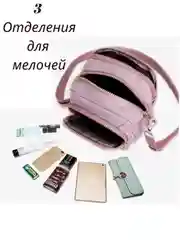 Сиреневый сумка женская через плечо, на пояс