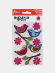 Наклейки из фетра "Птички", 11 шт