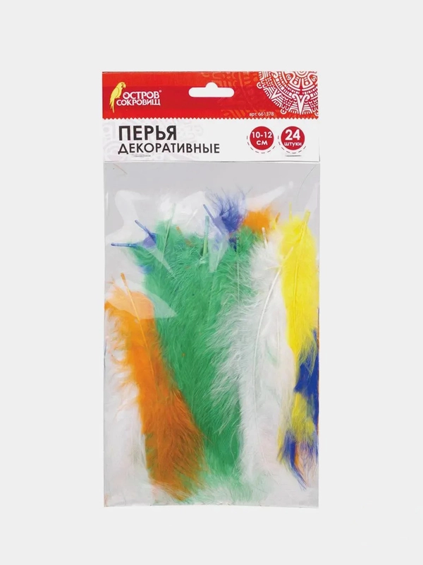 Перья декоративные страусиные, 10-12 см, 24 шт