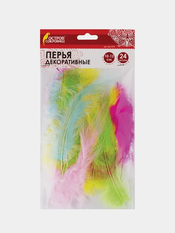 Перья декоративные страусиные, 10-12 см, 24 шт