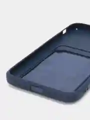 Синий чехол силиконовый с карманом для карты на iPhone