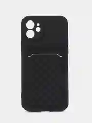 Черный чехол силиконовый с карманом для карты на iPhone