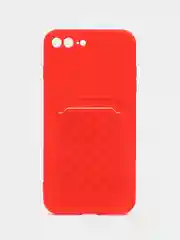 Красный чехол силиконовый с карманом для карты на iPhone