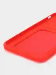 Красный чехол силиконовый с карманом для карты на iPhone