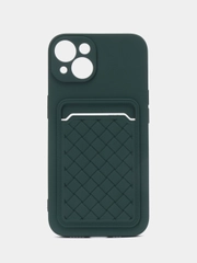 Чехол силиконовый с карманом для карты на iPhone