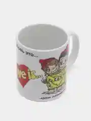 Синий кружка с принтом "Love is...", "Любовь это...", "Лав из..."
