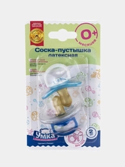 Соска-пустышка латексная "УМКА" 0+ по 2 шт. (голубые)
