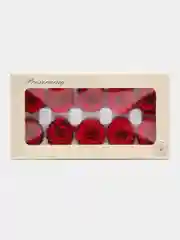 Красный розы стабилизированные живые 10 штук для букетов  и рукоделия