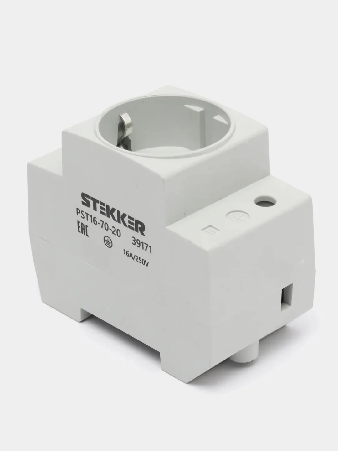Розетка на DIN-рейку 2P+PE,16А STEKKER PST16-70-20