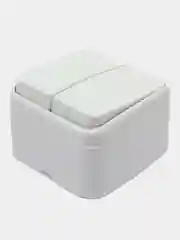 Выключатель двухклавишный открытой установки, 250В, 10А, белый, серия Basic PSW10-42-20
