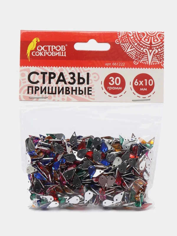Стразы для творчества "Капля", ассорти, 6х10 мм