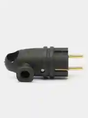 Черный вилка угловая с заземляющим контактом 250В, 16A, STEKKER RPG16-21-442