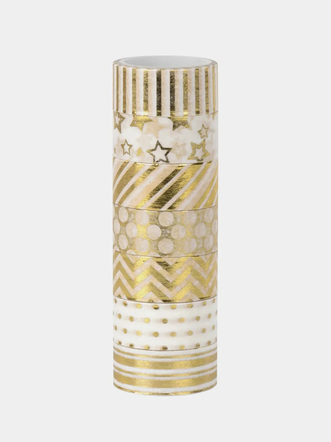 Клейкие Washi-ленты для декора с фольгой золотистые, 0,015 х 3 м, 7 шт