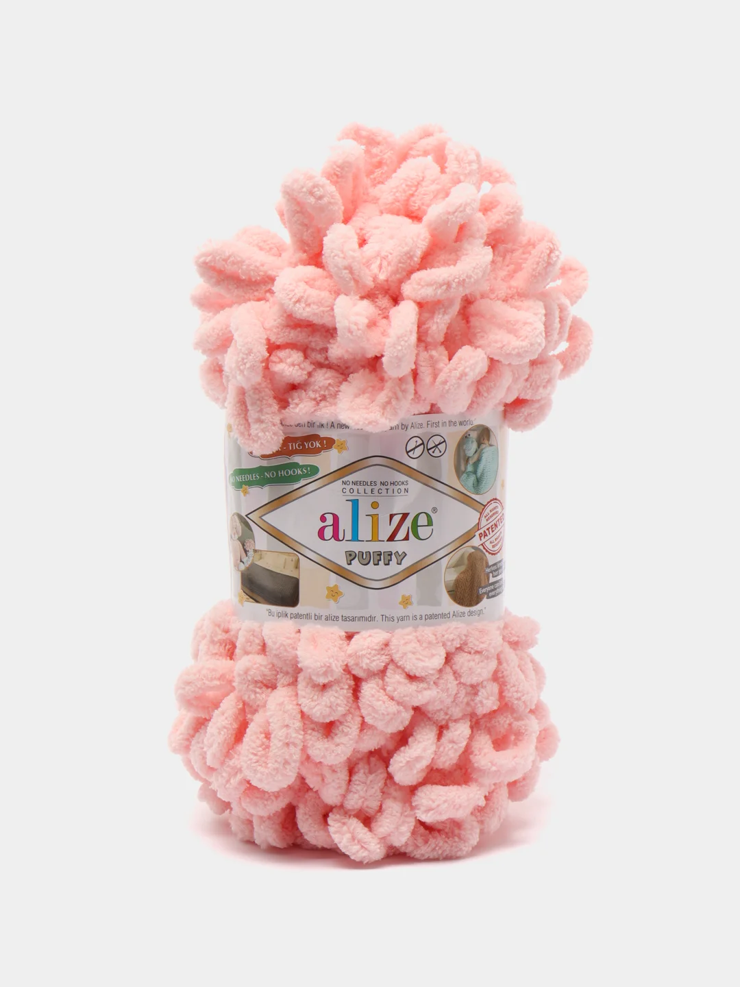 Красный пряжа Alize Puffy, петельки большие, микрополиэстер, 100 г, 9 м